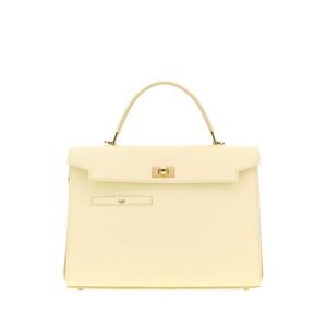 Anya Hindmarch Women Pastel Yellow Leather Mortimer Handbag
